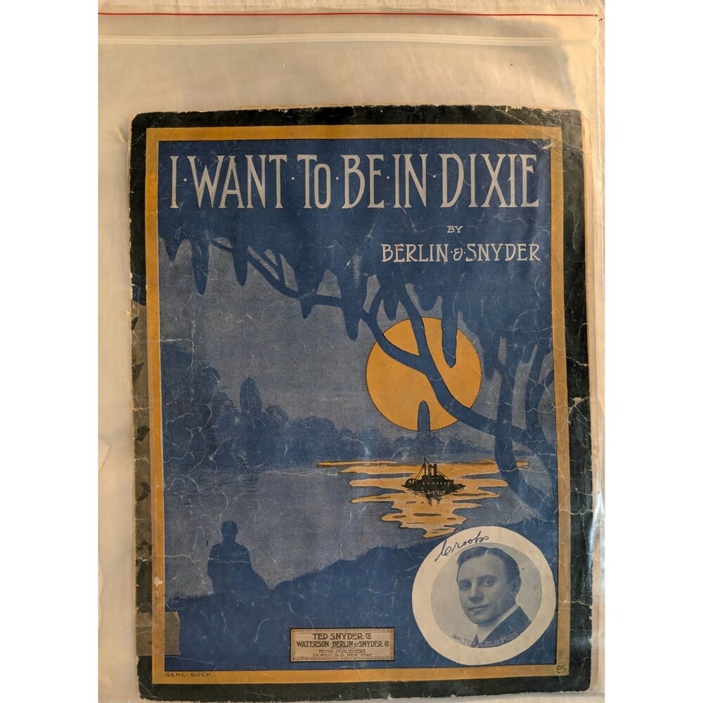 1912 I WANT TO BE IN DIXIE Sheet Music Rare Antique